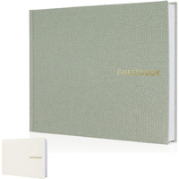 Zicoto Beautiful Linen Wedding Guest Book For Your Wedding Reception - Simply Elegant Guestbook To Sign In And Add Polaroid Photos - The Perfect Wedding Or Baby Shower Guest Book For The Special Day