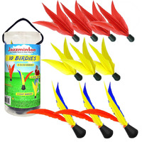 Jazzminton 10 Replacement Birdies Or Shuttlecocks For Indoor And Outdoor Game - Played At Parks  Beach  Lawn  Yard  Or Tailgating