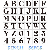 3 Inch Letter Stencils For Painting On Wood 36Pcs Stencils Letter Alphabet Number Stencil Templates For Wood Wall Door Porch