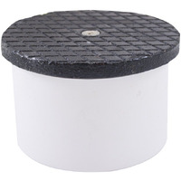 Jones Stephens  Js 4"" Pvc Inside Pipe Fit Cleanout With 4-1/2"" Cast Iron Round Cover - C60171