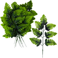 Iconikal Artificial Silk Leather Leaf Fern  16-Inches Long  24-Pack