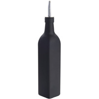 Restaurantware Rw Base 16.9 Ounce Olive Oil Dispenser 1 Kitchen Oil Dispenser Bottle - With Stainless Steel Pourer Non-Leaking Black Glass Olive Oil Pourer For Cooking Or Salad Dressings