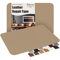 Self-Adhesive Leather Repair Patches 8X11 Inch Leather Repair Tape For Couches Vinyl Leather Repair Kit For Furniture Drivers Car Seats Handbags Jackets Dark Beige