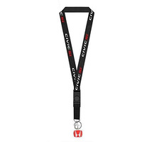 Ipick Image - Black Nylon Lanyard With Red H Logo Key Charm - Honda Civic Si