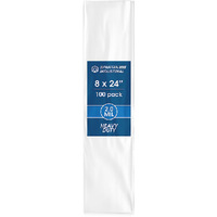 Spartan Industrial - 8  X 24  (100 Count) 2 Mil Heavy Duty Flat Open End Clear Plastic Poly Bags - For Packaging Vases  Tools  Posters (Bags Do Not Have Seal & Do Not Have Prints)