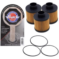 Brock Replacement 3 Pc Oil Filters With Wrench Tool Set Kit Compatible With 2004-2008 Gallardo Spyder Coupe Superleggera Se Base Nera 07L115561C