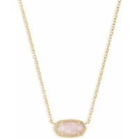Kendra Scott Elisa Pendant Necklace For Women  Fashion Jewelry  14K Gold-Plated  Rose Quartz