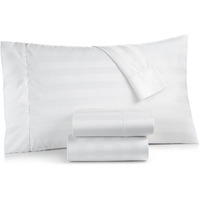 Charter Club Damask Stripe King 4-Pc Sheet Set  550 Thread Count Pure Supima Cotton (White)