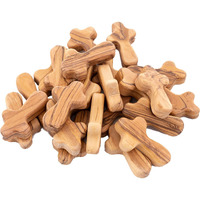 Zuluf 25 Small Olive Wood Comfort Crosses From Bethlehem Israel - Pocket Wooden Holding Hand Crosses Religious Christian Gift 6Cm / 2.5 Inch Each Cross - Crs097