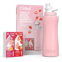 Cirkul 32Oz Rose Gold Stainless Steel Water Bottle Starter Kit With Rose Gold Lid And 2 Flavor Cartridges (Strawberry & Passion Fruit Dragon Fruit)
