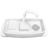 White Plastic Toilet Sink - 15.25  - 20.  Surface Mount Utility Toilet Tank Sink Cover W/Built-In Faucet & Sink For Handwashing & Flushing - Apartment Must Haves For Space & Water Conservation