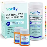 Varify 17 In 1 Complete Drinking Water Test Kit - 100 Strips + 2 Bacteria Tester Kits - Well  Tap  Home  City Water Testing Strip For Lead  Alkaline  Chlorine  Hardness  Iron  Fluoride  Copper & More