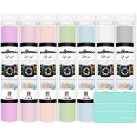 Teckwrap 001 Vinyl Permanent Adhesive Vinyl Bundle Matte Adhesive Craft Vinyl Bundle 12"" X 36""/Rolls For Craft Cutters  Sign Plotters (Pastel Bundle)