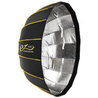 Glow Ez Lock 34"" Collapsible Silver Beauty Dish Softbox W/Bowens Mount Speedring And Deflection Disk  16 Ribbed Design Soft Box W/Silver Interior For Perfect Lighting And Beauty Dish Photography
