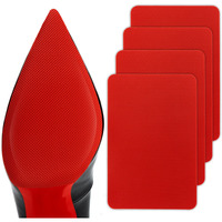 Gadebao Red Sole Protectors  4 Pcs Self-Adhesive Shoe Bottom Protector For Christian Louboutin High Heels  Silicone Anti Slip Shoe Grips Sole Guard Compatible With Louboutin Shoes (M  6"" By 4""  Red)