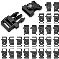 50 Pack 3/4 Inch Paracord Buckles  Compass Buckle For Bracelets Clasp Clip Outdoor Camping Emergency Survival Travel Accessories (Black)