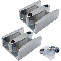 60Mmx50Mm Glass Door Limit Slider Shower Door Bottom Guide Floor Guide For Glass Sliding Door Hower Door Frameless Shower Door Guide(2Pcs)
