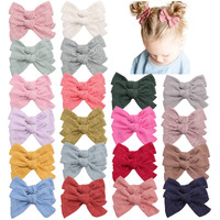 40Pcs 3.5Inch Hair Bows Clips For Baby Girls  Oaoleer Neutral Linen Pigtail Bows Double Bun Ponytail Bow Hair Barrettes Accessories For Babies Infant Toddlers Kids In Pairs
