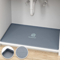 Under Sink Mat  28"" X 19"" Silicone Kitchen Cabinet Tray  Waterproof & Flexible Under Sink Liner For Kitchen Bathroom And Laundry Room