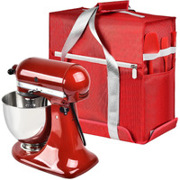 Stand Mixer Cover Compatible With Kitchenaid Stand Mixer 4.5-5 Quart  Portable Travel Storage Case Bag With Multiple Pockets And Handle For Kitchen Aid Mixer Accessories (Box Only) - Red
