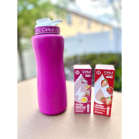 Cirkul 32Oz Pink Stainless Steel Water Bottle Starter Kit With Pink Lid And 2 Flavor Cartridges (Strawberry & Passion Fruit Dragon Fruit)