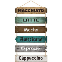 Coffee Sign Coffee Bar Decor Wooden Hanging Farmhouse Decor Large Rustic Wood Kitchen Wall Decor Coffee Station Decor Coffee Theme Wall Pediments Decorative Signs Plaques For Home  21.3 X 11.2 Inches