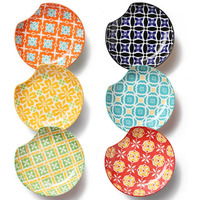 Metahom Ceramic Spoon Rest  Spoon Holder For Kitchen Counter  Utensil Rest Holder For Stove Top  Ladle  Spatula  Set Of 6  Dishwasher Safe  4.5 Inch  Vibrant Color