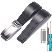 Mcxgl Rubber Watch Band Compatible With Rolex Yacht Master Oysterflex Submariner Gmt Daytona Strap Waterproof Bracelet Watch Accessories 20Mm