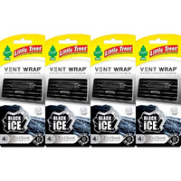 Little Trees Vent Wrap Air Freshener 4-Packs Car Air Freshner (Black Ice)
