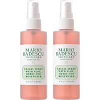 Mario Badescu Facial Spray With Aloe  Herbs And Rose Water For All Skin Types  Face Mist That Hydrates  Rejuvenates & Clarifies  4 Fl Oz(Pack Of 2)