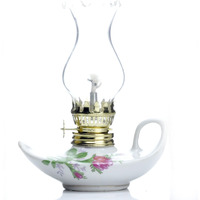 Purism Style - Porcelain & Glass Kerosene Lamp Table Oil Lamp Lantern