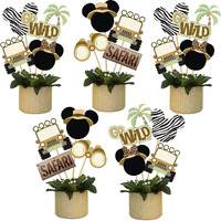 Mickey-Safari Centerpiece Sticks- Let's Go Wild Jungle Animal Birthday Party Baby Shower Table Toppers For Kids(28Pcs)