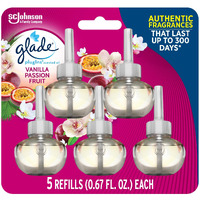 Glade Plugins Refills Air Freshener  Scented And Essential Oils For Home And Bathroom  Vanilla Passion Fruit  3.35 Fl Oz  5 Count