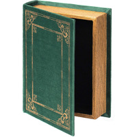 Decorative Vintage Book Shaped Trinket Storage Box- Green