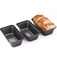 Hongbake Mini Loaf Pan For Baking Bread  6 X 3.3 X 2 In Nonstick Small Banana Bread Tins Set Of 3  Tiny Carbon Steel Meatloaf Pan - Dark Grey