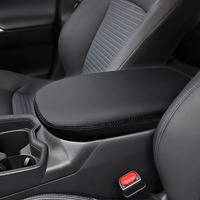Auprite Center Console Armrest Cover For Toyota Rav4 2019-2023 2024  Auto Armrest Protector Organizer Pad For Rav4 Interior Accessories (Black With Black Stitches)