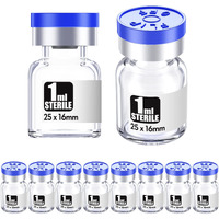 Ks-Tek Sterile Empty Vials With Self Healing Injection Port With Aluminum Plastic Cap Sterile Package (1Ml Clear 10)