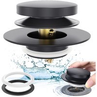 Matte Black Universal Tip Toe Tub Stopper Replacement  Pop Up Bathtub Drain Stoppers  Bathroom Bath Tub Drains Plug  Replaces Lift And Turn  Tip-Toe And Trip Lever Drains For Tub  Easy Install