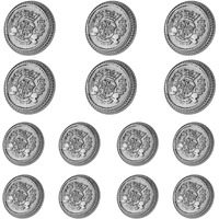 14 Pieces Silver Metal Blazer Button Set 23Mm 18Mm Blazer Buttons Men Metal Suit Buttons For Men Silver Buttons For Blazer Suits Sport Coat Uniform Jacket