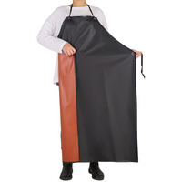 Gnjcv Chemical Resistant Pvc Apron - Black Plus Size Unisex Waterproof Vinyl Aprons For Dish Washing Dog Grooming Gardening Fish Cleaning(Pack Of 1