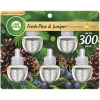 Air Wick Plug In Scented Oil Refill  5 Ct  Fresh Pine And Juniper  Air Freshener  Essential Oils  Fall Scent  Fall Decor