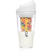 Crunchcup Xl White - Portable Plastic Cereal Cups For Breakfast On The Go  To Go Cereal And Milk Container For Your Favorite Breakfast Cereals  No Spoon Or Bowl Required