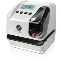 Lathem Lt5000 Electronic Multi-Line Date And Numbering Document Stamp Time Clock  Clear  Gray  7.1"" X 6.1"" X 7""