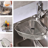 Qimmygs Kitchen Triangle Corner Sink Strainer For Kitchen Sink  Stainless Steel Food Catcher Strainer For Kitchen Waste  Vegetable  Fruits