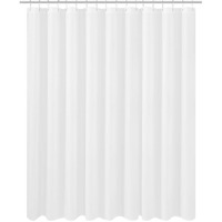 N&Y Home Extra Wide Extra Long Fabric Shower Curtain Liner 108 X 84 Inch  Hotel Quality  Washable  White Spa Bathroom Curtains With Grommets  108X84