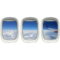 Airplane Wing Stickers - Plane Window Clings Clouds Wall Decor Vwaq-Ppw27