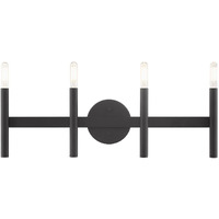 Livex Lighting 10344-04 Copenhagen Collection Ada 4-Light Bathroom Vanity Light With Exposed Bulbs  Black  23.5 X 7.5