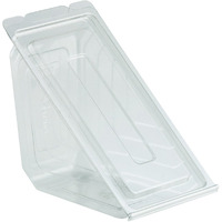 Sandwich Wedge Packaging Clear Base Pet Plastic Hinged - 6 1/2""L X 3""W X 3 1/4""H 250 Per Roll