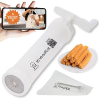 Kneadeat Churro Maker Machine Churrera And Piping Bag Churros Filler. Easy Qr-Recipe To Prepare And Fill Your Own Churros At Home.