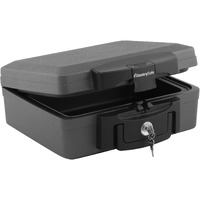 Sentrysafe Fireproof And Waterproof Safe  Black Portable Lock Box With Key Lock And Carrying Handle For Money  Passport  Exterior: 14.3 In W X 13 In D X 6.1 In H  H0100